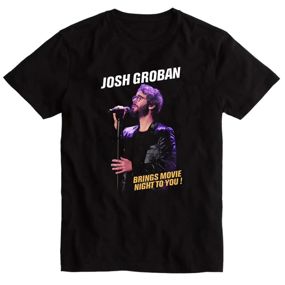 Josh Groban Movie Night Black SMALL T-Shirt